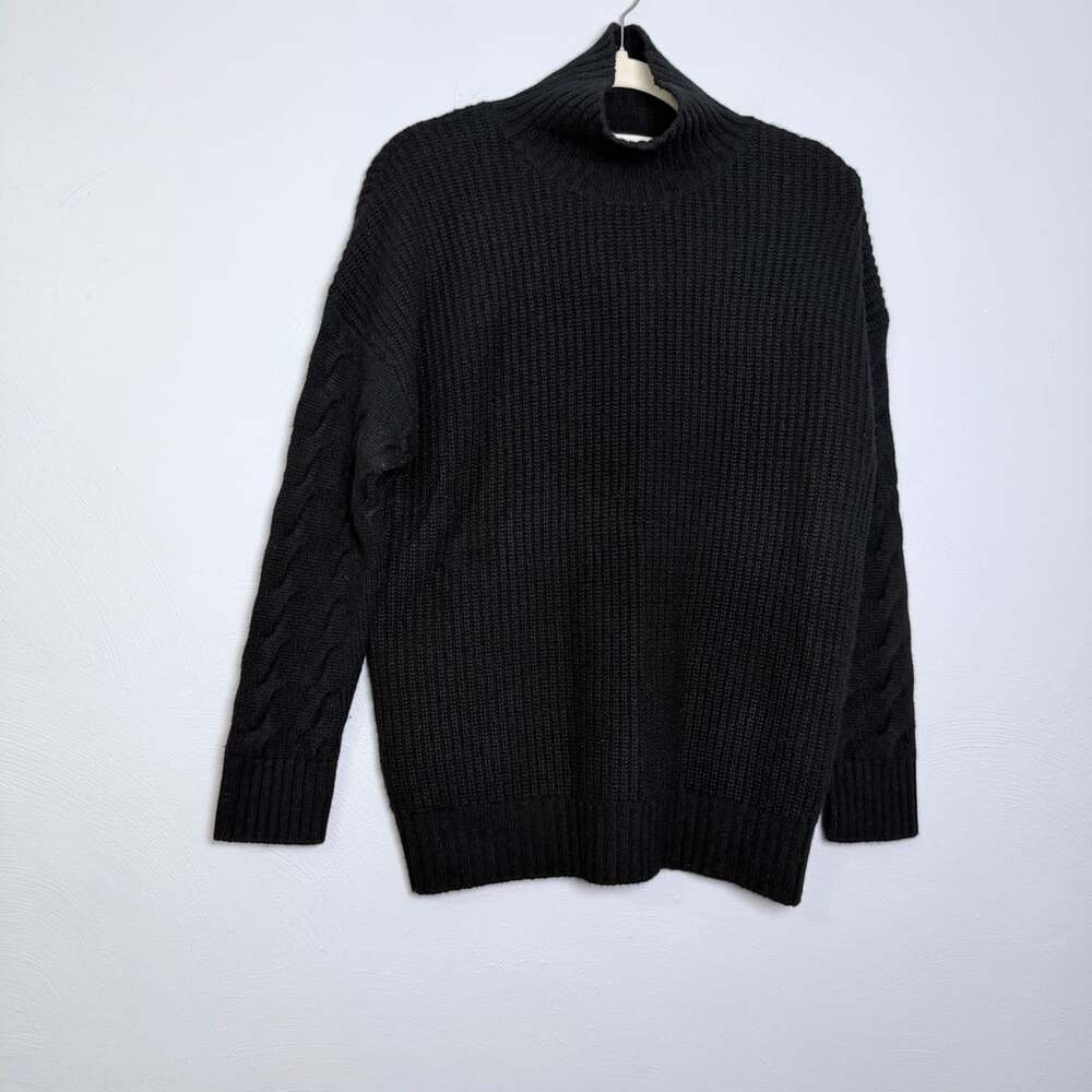 Gentle Herd Black Wool Cashmere Turtleneck Sweater Size M
